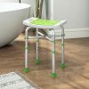 HOMCOM Shower Chair for the Elderly and Disabled, Adjustable Padded Shower Stool with Built-in Handle and Non-slip Suction Foot Pads, Green