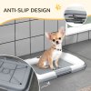 PawHut Dog Toilet Tray, Dog Litter Pee Pad Tray for Training Dogs, Dog Potty Tray Puppy Tray Pad Holder for Indoor, Balcony, Outdoor, 46.5 x 34 x 5.5cm