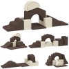 AIYAPLAY Kids Soft Play Set, 7 Piece Foam Climbing Blocks with Detachable Cover, Baby Indoor Climb and Crawl Foam Play Set for Toddlers, Preschoolers, Brown
