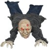 HOMCOM 5.2ft Life Size Outdoor Halloween Decoration Crawling Zombie, Animated Prop Decor with Sound and Motion Activated, Light Up Eyes, Howling Sound, Posable Arms