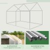 Outsunny 2 x 3(m) Walk-in Polytunnel Greenhouse with Wide Roll-up Door, 4 Mesh Windows, Tunnel Warm House Tent with UV-resistant PE Cover, White