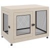 PawHut Dog Crate Furniture End Table w/ Soft Washable Cushion, Two Doors, Indoor Pet Kennel for Small Medium Large Dogs w/ Wire Mesh, Oak