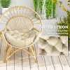 Outsunny Outdoor Seat Cushions Set of 2 with UV Protected Cover, Thick Round Chair Cushions for Patio Furniture, Tufted Design Chair Pads, 60 x 60 cm, Beige