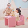 HOMCOM Kids Armchair Toddler Sofa Children's Chair, 2 in 1 Kids Table Chair Set with Wooden Frame, for 3 Years Old Girls Pink