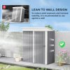 Outsunny 5x3ft Garden Shed, Steel Small Shed, Outdoor Lean-to Shed with Adjustable Shelf, Lock and Gloves for Patio, Garden, Grey with Foundation Kit