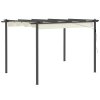 Outsunny 4 x 3(m) Aluminium Outdoor Pergola with Retractable Roof, Outdoor Gazebo Canopy Shelter with Grommet Holes for Garden, Patio, Lawn, Cream White