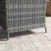 Outsunny 4 Seater Rattan Dining Set with Parasol, Luxury Rattan Garden Furniture Set with Seat and Back Cushions, Outdoor Table and Chairs, Round Glass Top Table