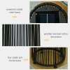 Outsunny Garden Rattan Lamp, 61 cm Tall Solar Rattan Floor Lamp, Solar Garden Light with Auto On/Off LED Light, IP44 Waterproof for Outdoor, Porch, Pathway, Terrace, Black