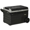 Outsunny 40L Car Refrigerator, Portable Compressor Cooler Box, Fridge Freezer w/ Inner LED Light, Foldable Handles, Cup Holders, 12/24V DC and 110-240V AC for Campervan RV Boat Travel Down to -20°C