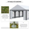 Outsunny 6 x 4m Galvanised Party Tent, Marquee Gazebo with Sides, Six Windows and Double Doors, for Parties, Wedding and Events
