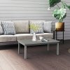 Outsunny Aluminium Outdoor Coffee Table, Rectangular Patio Side Table with Slat Tabletop for Indoor, Garden, Balcony, 100cm x 60 cm, Grey
