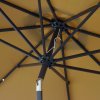 Outsunny 2.7m Patio Garden Umbrella Outdoor Parasol Outdoor Market Table Umbrella with Tilt Crank and 24 LEDs Lights (Brown)