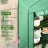 Outsunny 4 Tier Widened Mini Greenhouse with Reinforced PE Cover, Portable Indoor Outdoor Green House with Roll-up Door and Wire Shelves, 90 x 49 x 160cm, Green