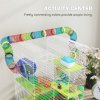 PawHut 5 Tier Hamster Cage Carrier Habitat with Exercise Wheels Tunnel Tube Water Bottle Dishes House Ladder for Dwarf Mice, Green