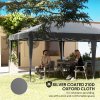 Outsunny Pop Up Gazebo 3 x 6m, Foldable Canopy Tent, Height Adjustable Wedding Awning Canopy w/ Carrying Bag, Grey