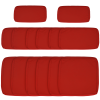 Outsunny Replacement Cushion Covers for Garden Sofa Set, Garden Rattan Sofa Cushion Polyester Cover Replacement Outdoor - No Cushion Included, Red