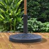 Outsunny 13kg Garden Parasol Base, Round Resin Umbrella Stand Holder, Heavy Duty Parasol Stand for 38mm or 48mm Outdoor Umbrella Poles, Bronze Tone