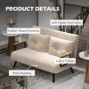 HOMCOM 2 Seater Sofa Bed, Click Clack Convertible Bed Settee, Modern Velvet Feel Fabric Sofa Couch with 2 Tufted Cushions, Wood Armrests for Living Room, Bedroom, Guest Room