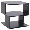 HOMCOM Side Table Square Coffee Table Modern End Table with 2 Tier Storage Shelves for Living Room, Bedroom