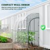 Outsunny Walk-In Greenhouse with Zipped Roll Up Doors, Lean-to Small Greenhouse with Plastic Cover and Sloping Top for Flowers, Vegetables and Herbs, 214cm x 118cm x 212cm, Clear