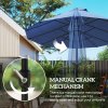 Outsunny 4.6m Large Garden Parasol Double-Sided Sun Umbrella Patio Market Canopy Shade Outdoor Blue - NO BASE