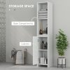 HOMCOM Narrow Bathroom Cabinet, Slim Bathroom Storage Unit with Open Compartment, Freestanding Storage Cupboard for Small Spaces, 30 x 30 x 160 cm, White