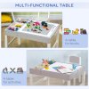 HOMCOM kids Table and Chair Set 2 in 1 Activity Play Table for Bricks Toddler Furniture w/Storage Space, Ideal for Reading, Arts & Crafts - Grey