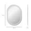 kleankin Bathroom Mirror with LED Lights, 70 x 50cm Dimmable Makeup Mirror with 3 Colour Light, Anti-fog, Memory Function, Touch Switch, Vertical or Horizontal Mounted