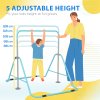 HOMCOM Kids Gymnastic Bar, Foldable Horizontal Bars w/ Adjustable Height, Training Bar w/ Triangle Base - Light Blue