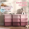 HOMCOM Kids Storage Units with 9 Drawers 3 Tier Chest Vertical Dresser Tower Toy Organiser for Nursery Playroom Kindergarten Pink