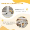 PawHut Dog Stair Gate, Pressure Fit Dog Safety Gate with Automatic Closing System, Double Locking, for Stairs, Doors, Hallways, House, 74-80cm Width, White