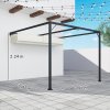Outsunny 3 x 3(m) Outdoor Lean To Pergola Retractable Canopy Wall Mounted Gazebo Patio Shelter Sun Shade, Cream White
