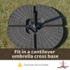 Outsunny 4 PCs Portable Round Parasol Base Up to 100kg, Sand or Water Fillable Umbrella Cross Stand Weights Holder for Cantilever Banana Hanging Parasol