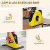 SPORTNOW Mini Exercise Bike, Portable Pedal Exerciser, Under Desk Bike with LCD Display for Legs and Arms, Rehabilitation, Therapy Home Office Workout, Yellow