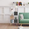 HOMCOM Freestanding 6 Cube Storage Cabinet Unit w/ 3 Fabric Drawers Handles Home Office Organisation Shelves Furniture