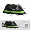 Outsunny Camping Tent, 4-5 Man Blackout Tent with Bedroom and Living Room, 3000mm Waterproof, Portable with Bag, for Fishing Hiking Festival, Black