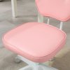 Vinsetto Cute Armless Office Chair, Small PU Leather Computer Desk Chair with Adjustable Height, Swivel Wheels, Mid Back, Pink
