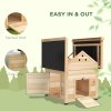 PawHut Wooden Duck House, Raised Poultry Coop with Double Doors, Openable Roof, Ventilation Holes, Removable Base, Natural Wood Finish