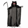 HOMCOM Halloween Animatronic Standing Werewolf Animated Decoration, Life-Size Halloween Animatronic with Light-Up Eyes, Sound and Touch Activated, Moving Head Prop for Haunted House Party