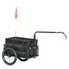 HOMCOM Bike Trailer, Bicycle Cargo Trailer Wagon Cart with 65L Foldable Storage Box, Pneumatic Tyres and Safe Reflectors, Max Load 40KG, Black
