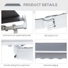 Outsunny 3 x 2.5m Garden Patio Manual Awning, Retractable Canopy Sun Shade Shelter with Fittings and Crank Handle, Grey
