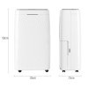 HOMCOM 16L/Day Dehumidifier for Home, Activated Carbon Air Filter, Portable Compressor Dehumidifier with 5.5L Water Tank, 24H Timer, Laundry Drying, Continuous Drainage, Humidity Light, White