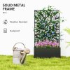 Outsunny Metal Garden Bed with Trellis, Wall Mounted or Freestanding Raised Planter with Privacy Panel, Leaf Cut-out Privacy Screen with Planter Box for Climbing Plants, Flowers, Vegetables