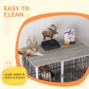 PawHut Dog Crate Furniture, Indoor Dog Kennel Side End Table with Soft Washable Cushion, Lockable Door, for Large Dogs