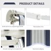 Outsunny 3.5 x 2.5m Garden Patio Retractable Manual Awning Canopy, Adjustable Sun Shade Shelter with New Winding Handle - Blue/White