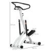 SPORTNOW Foldable Stepper Machine with 12-Level Hydraulic Resistance, Step Machine Exerciser with LCD Monitor and Drink Holder, for Home Fitness Workout, White and Black
