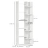 HOMCOM 6-Tier Bookshelf, Modern Bookcase with 11 Open Shelves, Freestanding Decorative Storage Shelving for Home Office and Study, White