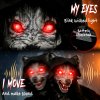 HOMCOM Halloween Animatronic Standing Werewolf Animated Decoration, Life-Size Halloween Animatronic with Light-Up Eyes, Sound and Touch Activated, Moving Head Prop for Haunted House Party