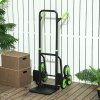DURHAND Steel Folding Hand Truck, Heavy Duty Foldable Trolley on Wheels, Multi-Purpose Sack Truck Moving Trolley, 120kg, Green