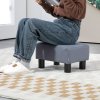 HOMCOM Microfiber Cloth Footstool, Small Foot Rest, Rectangle Sofa Stool for Bedroom Living Room, Grey